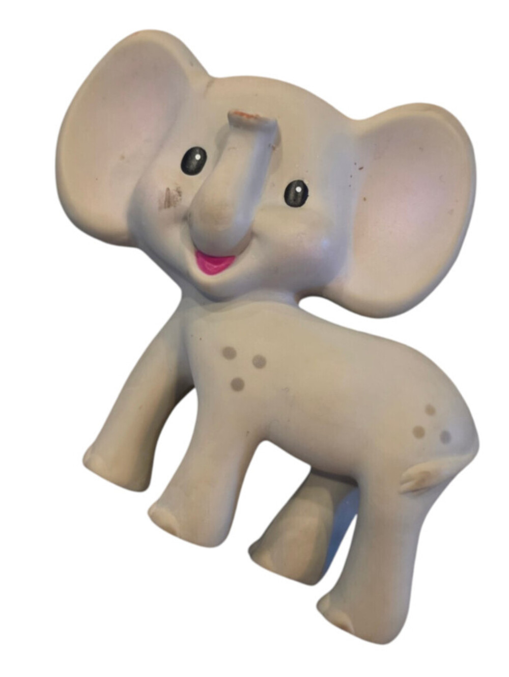 INFANTINO Squeeze & Teethe KIKI the ELEPHANT 4" Soft Rubber Infant Toy SQUEAKS
